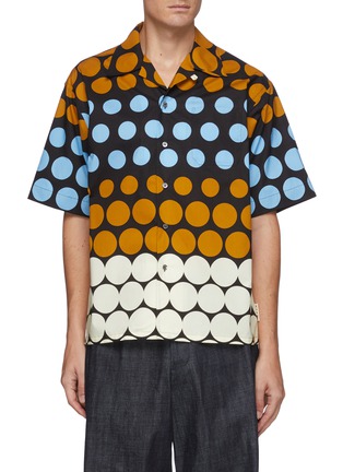 Main View - Click To Enlarge - MARNI - All over dot print poplin bowling shirt