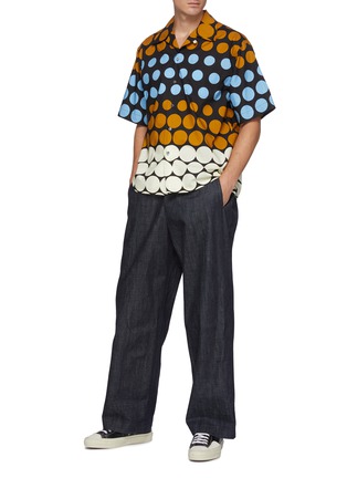Figure View - Click To Enlarge - MARNI - All over dot print poplin bowling shirt