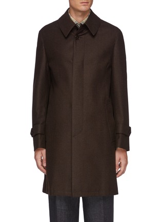 Main View - Click To Enlarge - TOMORROWLAND - Concealed Placket Wool-Cashmere Blend Balmacaan Coat