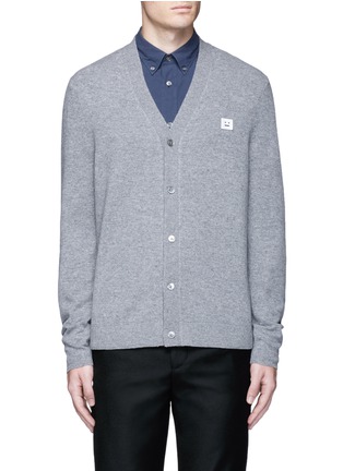 Main View - Click To Enlarge - ACNE STUDIOS - 'Dasher C Face' emoji patch wool cardigan