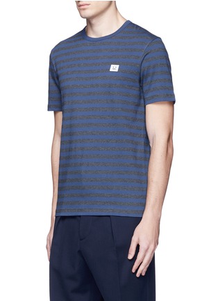 Front View - Click To Enlarge - ACNE STUDIOS - 'Eddy Stripes' mélange jersey T-shirt