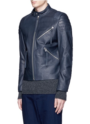 Front View - Click To Enlarge - ACNE STUDIOS - 'Oliver' quilted shoulder leather moto jacket