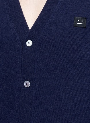 Detail View - Click To Enlarge - ACNE STUDIOS - 'Dasher C Face' emoji patch wool cardigan