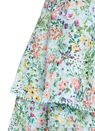  - ALICE & OLIVIA - 'Crawford' Smock Detail Sweetheart Neck Puff Sleeve Floral Mini Dress
