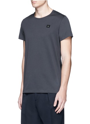 Front View - Click To Enlarge - ACNE STUDIOS - 'Standard Face' emoji patch cotton T-shirt