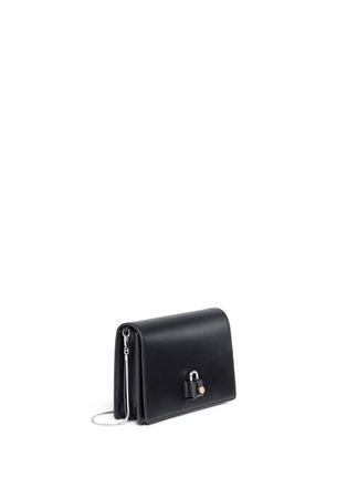 Front View - Click To Enlarge - ALEXANDER WANG - 'Pelican' large padlock leather crossbody chain bag