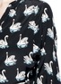 Detail View - Click To Enlarge - STELLA MCCARTNEY - Waist tie swan print silk georgette jumpsuit