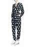 Figure View - Click To Enlarge - STELLA MCCARTNEY - Waist tie swan print silk georgette jumpsuit