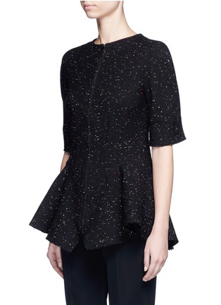 Front View - Click To Enlarge - STELLA MCCARTNEY - 'Penelope' flecked wool blend flare top
