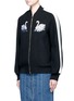 Front View - Click To Enlarge - STELLA MCCARTNEY - 'Lorinda' swan embroidered bomber jacket