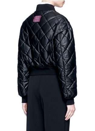 Back View - Click To Enlarge - STELLA MCCARTNEY - Quilted faux leather cropped coat