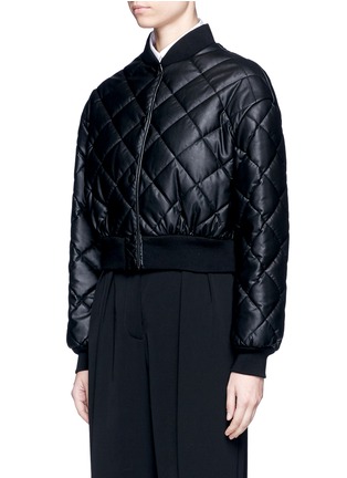 Front View - Click To Enlarge - STELLA MCCARTNEY - Quilted faux leather cropped coat