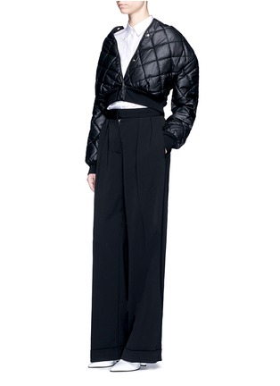 Figure View - Click To Enlarge - STELLA MCCARTNEY - Quilted faux leather cropped coat