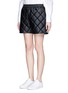 Front View - Click To Enlarge - STELLA MCCARTNEY - 'Cesira' quilted faux leather shorts