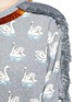 Detail View - Click To Enlarge - STELLA MCCARTNEY - Fringe trim swan print cotton sweatshirt