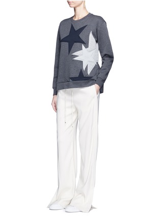 Figure View - Click To Enlarge - STELLA MCCARTNEY - Star patch embroidered bonded jersey sweatshirt