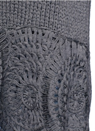 Detail View - Click To Enlarge - STELLA MCCARTNEY - Floral hem chunky knit wool blend sweater