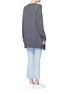 Back View - Click To Enlarge - STELLA MCCARTNEY - Floral hem chunky knit wool blend sweater