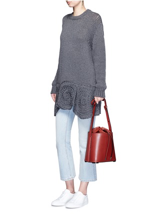 Figure View - Click To Enlarge - STELLA MCCARTNEY - Floral hem chunky knit wool blend sweater