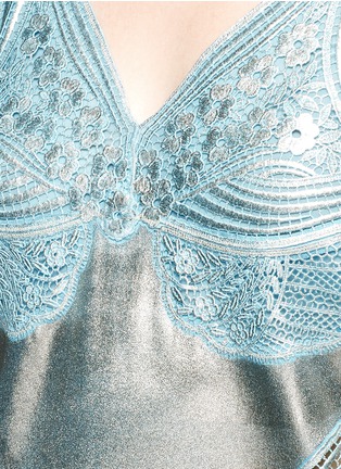 Detail View - Click To Enlarge - STELLA MCCARTNEY - Metallic foil floral guipure lace crepe camisole top