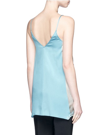 Back View - Click To Enlarge - STELLA MCCARTNEY - Metallic foil floral guipure lace crepe camisole top