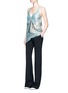 Figure View - Click To Enlarge - STELLA MCCARTNEY - Metallic foil floral guipure lace crepe camisole top