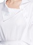 Detail View - Click To Enlarge - STELLA MCCARTNEY - Asymmetric button tie waist cotton shirt