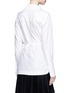 Back View - Click To Enlarge - STELLA MCCARTNEY - Asymmetric button tie waist cotton shirt
