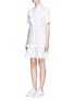 Front View - Click To Enlarge - STELLA MCCARTNEY - Ruffle lace trim shirt dress
