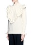 Front View - Click To Enlarge - STELLA MCCARTNEY - Ruffle trim felted virgin wool sweater