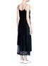 Back View - Click To Enlarge - STELLA MCCARTNEY - Floral lace sable satin dress