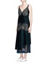 Figure View - Click To Enlarge - STELLA MCCARTNEY - Floral lace sable satin dress