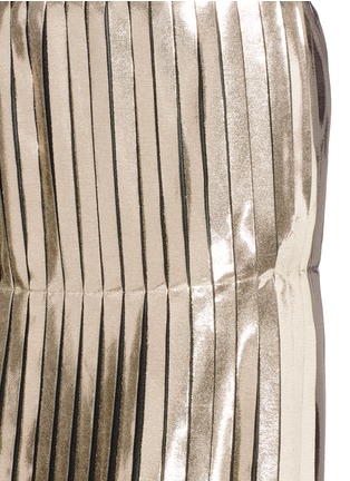 Detail View - Click To Enlarge - STELLA MCCARTNEY - Metallic foil sable satin pleated skirt