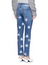 Back View - Click To Enlarge - STELLA MCCARTNEY - Bleached swan print slim fit jeans