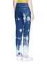 Back View - Click To Enlarge - STELLA MCCARTNEY - Embroidered acid wash skinny boyfriend jeans