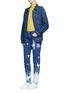 Figure View - Click To Enlarge - STELLA MCCARTNEY - Embroidered acid wash skinny boyfriend jeans