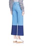Back View - Click To Enlarge - STELLA MCCARTNEY - Patchwork cuff cropped wide leg jeans