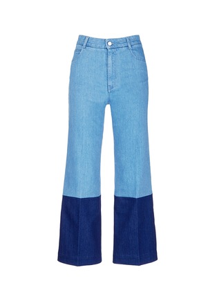 Main View - Click To Enlarge - STELLA MCCARTNEY - Patchwork cuff cropped wide leg jeans