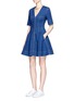 Figure View - Click To Enlarge - STELLA MCCARTNEY - 'Lucette' zip front flared denim dress