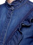 Detail View - Click To Enlarge - STELLA MCCARTNEY - Lace trim ruffle cotton denim shirt