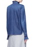 Back View - Click To Enlarge - STELLA MCCARTNEY - Lace trim ruffle cotton denim shirt
