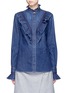 Main View - Click To Enlarge - STELLA MCCARTNEY - Lace trim ruffle cotton denim shirt