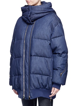 Front View - Click To Enlarge - STELLA MCCARTNEY - Denim puffer coat