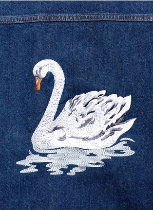 Detail View - Click To Enlarge - STELLA MCCARTNEY - Swan embroidered cotton denim jacket
