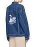 Back View - Click To Enlarge - STELLA MCCARTNEY - Swan embroidered cotton denim jacket