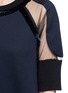 Detail View - Click To Enlarge - STELLA MCCARTNEY - Mesh sleeve fringed bonded jersey T-shirt