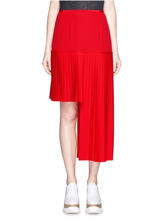 Main View - Click To Enlarge - STELLA MCCARTNEY - Asymmetric pleated high-low wool skirt