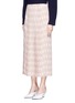 Front View - Click To Enlarge - STELLA MCCARTNEY - Swan print pleated silk crepe wrap dress