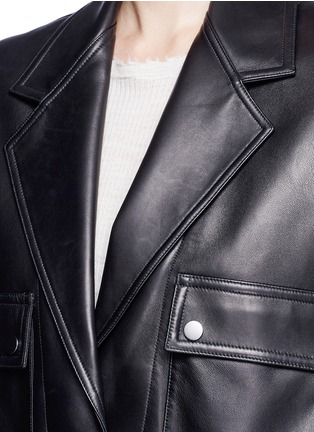 Detail View - Click To Enlarge - HELMUT LANG - Utility pocket lambskin leather biker vest