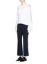 Figure View - Click To Enlarge - HELMUT LANG - Elastic waist mock fly flare pants